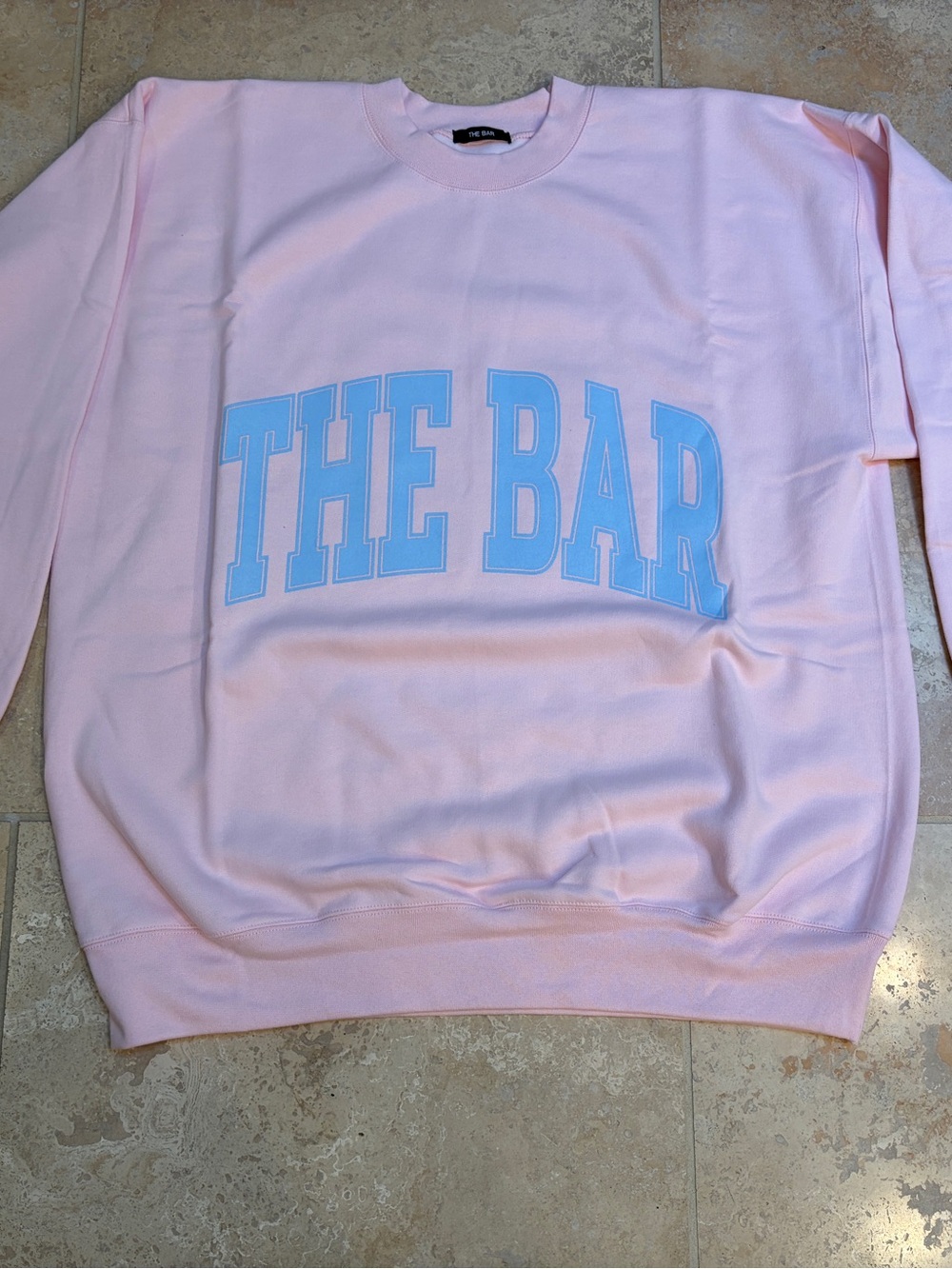 The Bar Inside Out Varsity Sweatshirt in Blush